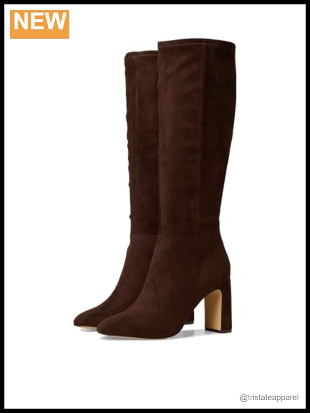 Faux Leather Calf High Zip Boots Women Chunky Block Heel Snip Toe Mid-Calf
